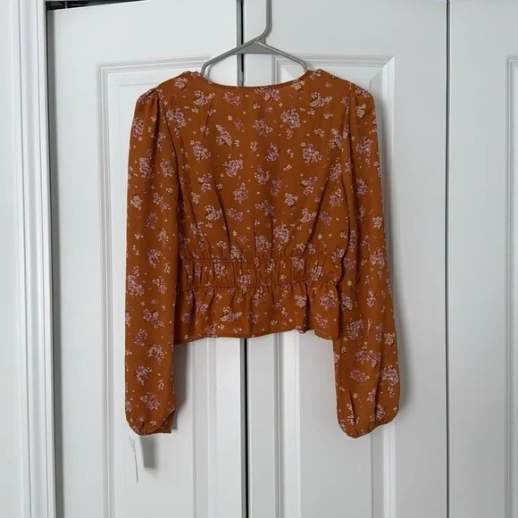 Orange Floral Women's Top - Picture 2 of 3